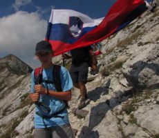 Tilen, najmlajši je na čelu kolone