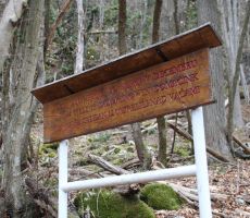 Tabla opozarja na Pečjo jamo